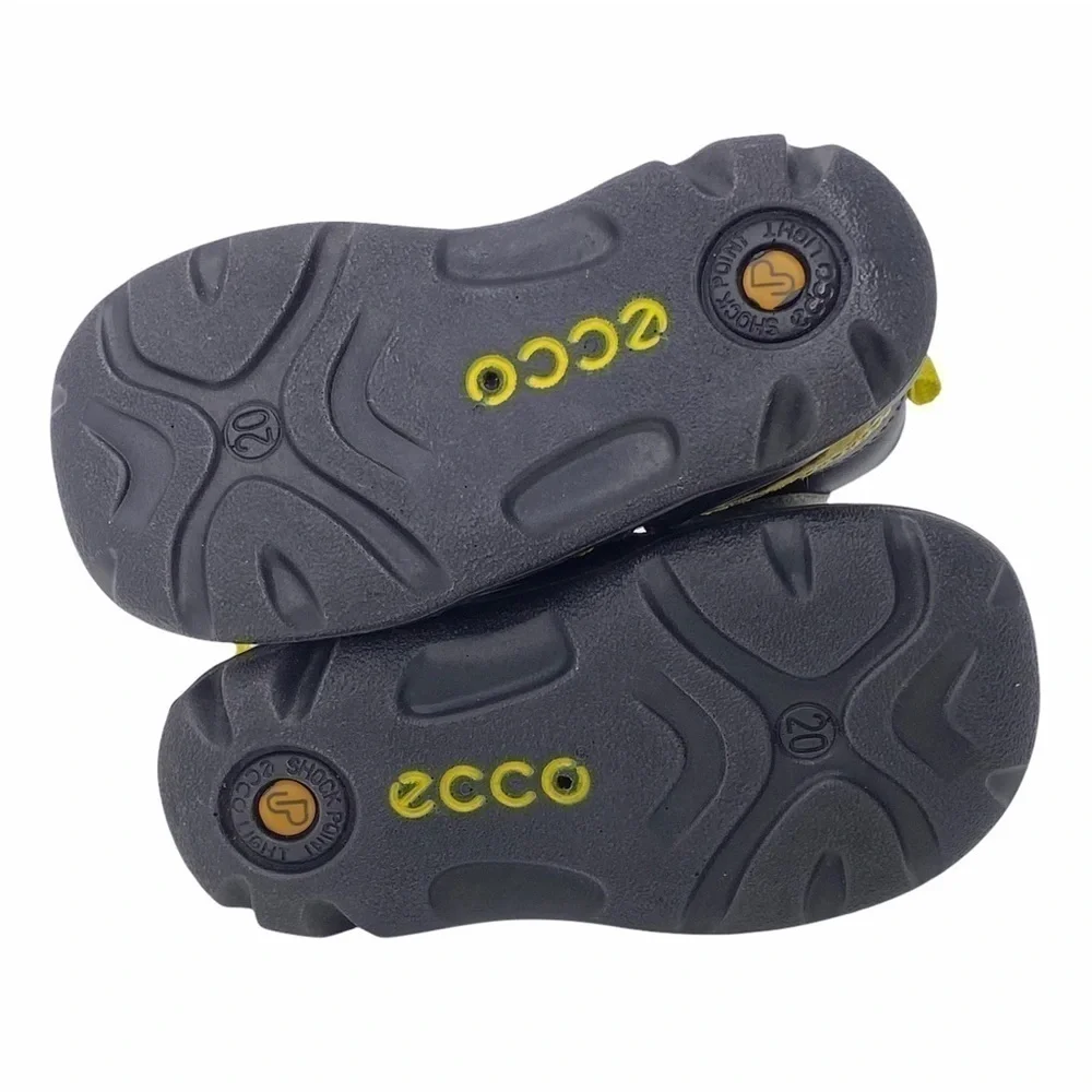Ecco Boots Boys Black Silver Leather Booties Baby Toddler Euro Size 20 = US 4.5